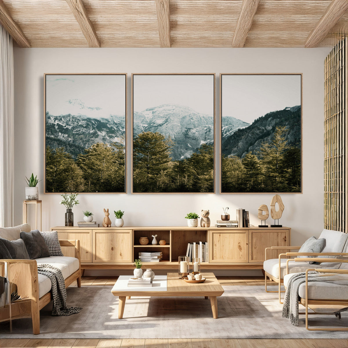 Mountain Forest Wall Art Canvas Print, Alpine Landscape