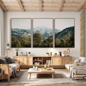 Mountain Forest Wall Art Canvas Print, Alpine Landscape