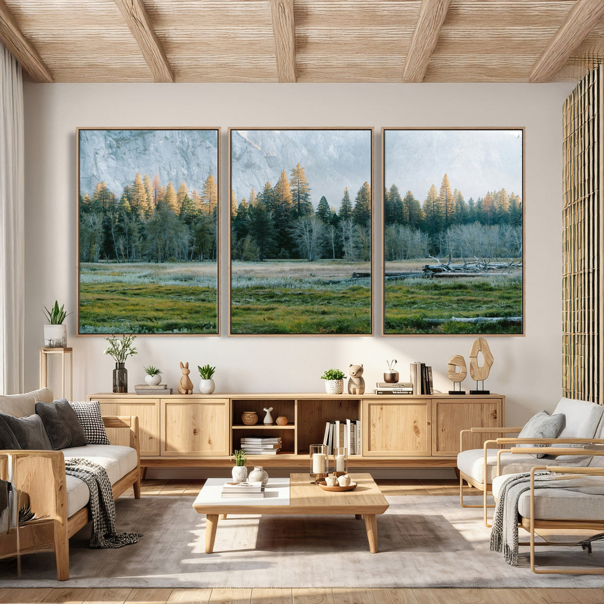 Forest Meadow Wall Art Canvas Print, Pine Tree Landscape
