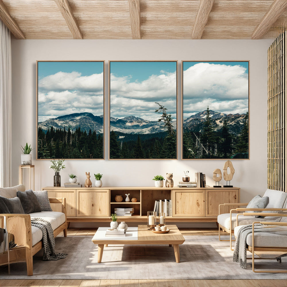 Mountain Forest Wall Art Canvas Print, Alpine Pine Tree