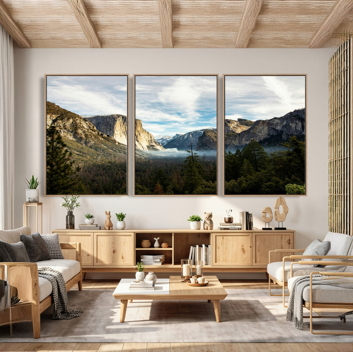 Yosemite Valley Mountain Wall Art Canvas Print, Granite
