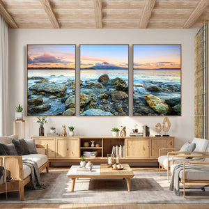 Mayon Volcano Seascape Wall Art Canvas Print, Tropical Ocean