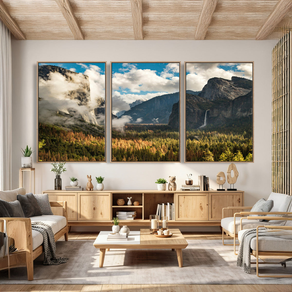 Yosemite Valley River Wall Art Canvas Print