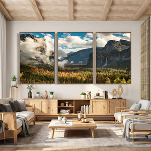 Yosemite Valley River Wall Art Canvas Print