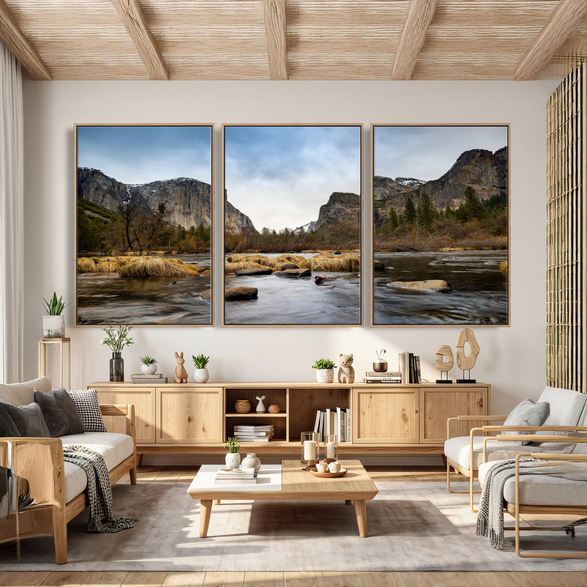 Yosemite Valley Mountain Landscape Wall Art Canvas Print,