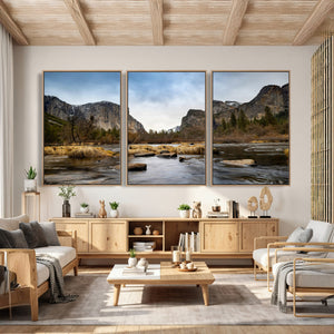 Yosemite Valley Mountain Landscape Wall Art Canvas Print,
