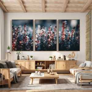 Winter Heather Wall Art Canvas Print, Frosted Floral Nature
