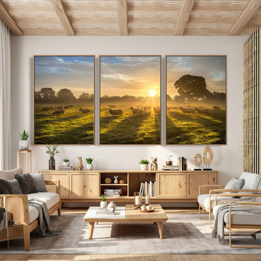 Sheep Wall Art Canvas Print – Rural Farm Animal Artwork