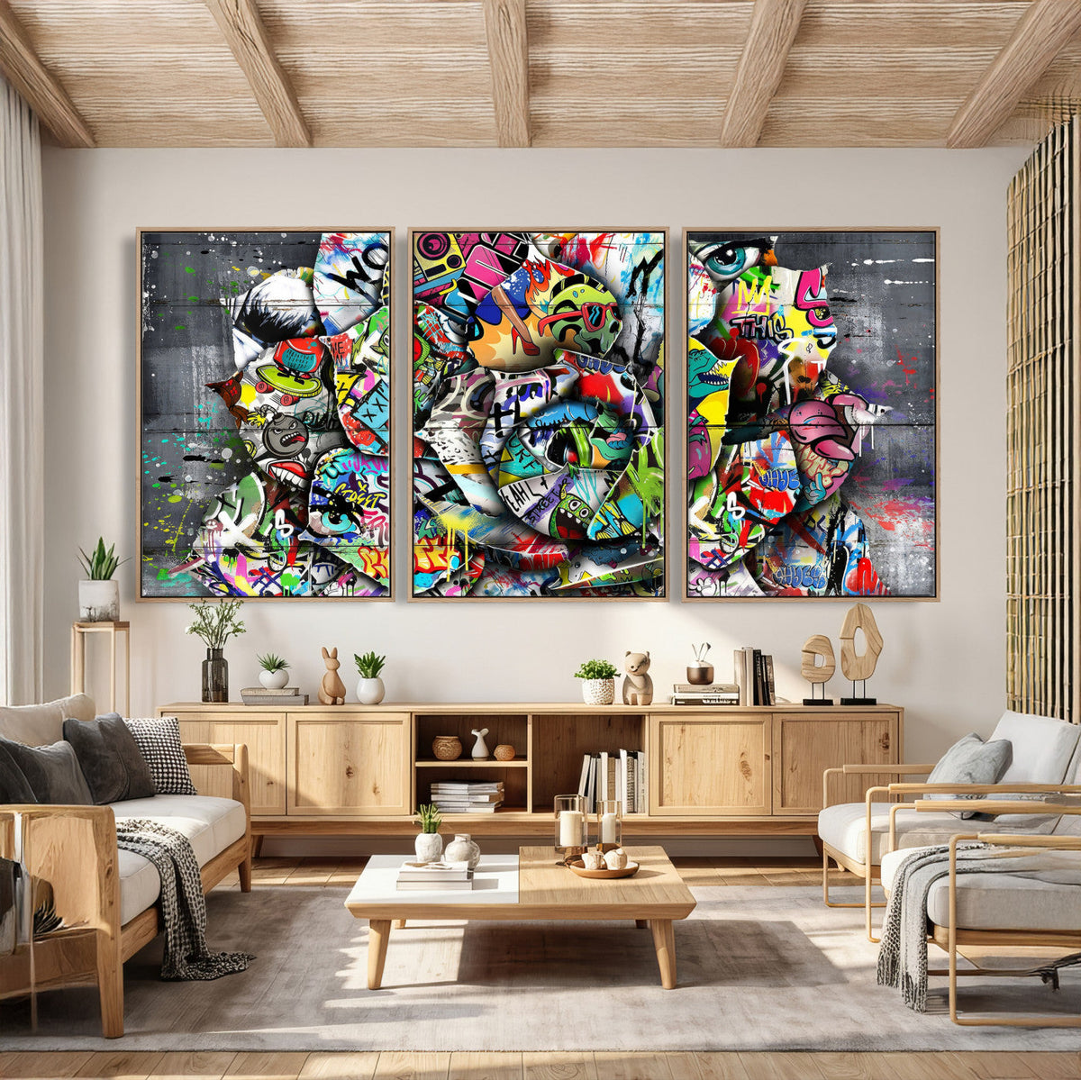 Abstract Graffiti Collage Street Art Wall Art Canvas Print