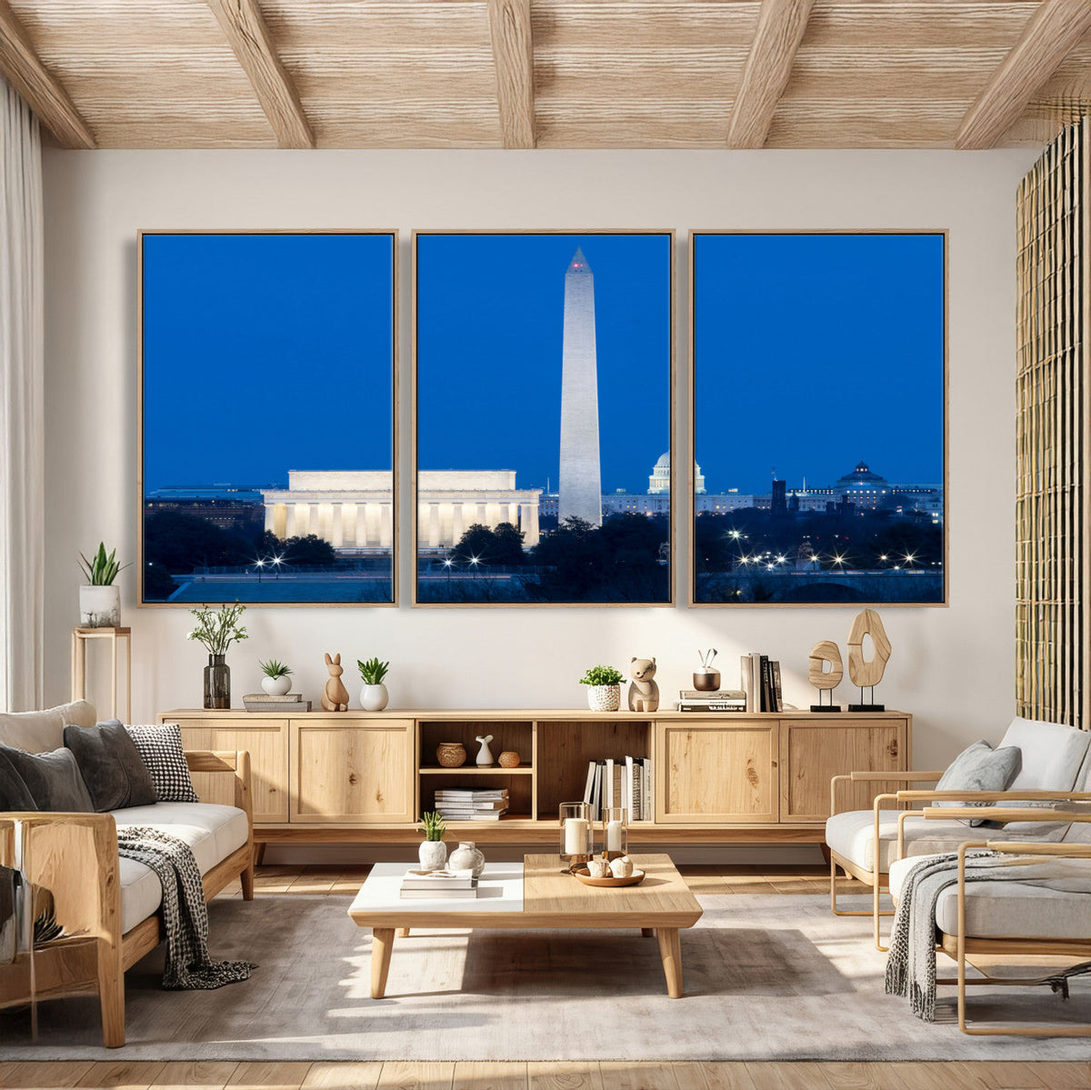 Washington DC Skyline Wall Art Canvas Print – Lincoln