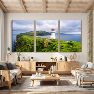 Cliffside Lighthouse Wall Art Canvas Print – Coastal