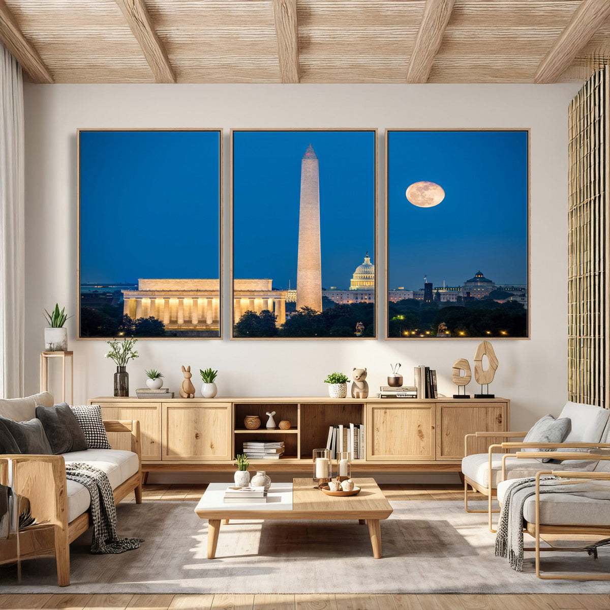 Washington DC Skyline Wall Art Canvas Print – Lincoln