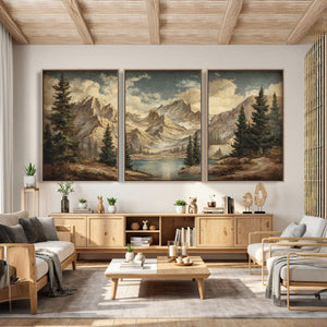 Drip Style Forest Lake Gold Art — Abstract Expressionist