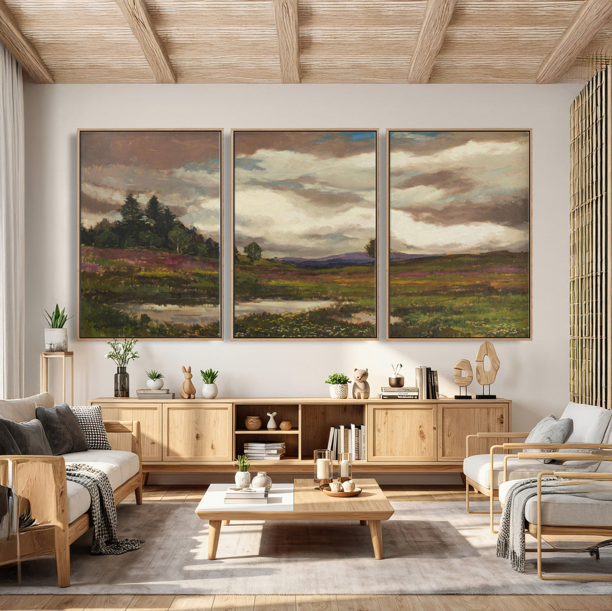 Gustav Macoun Heathland Canvas Print, Czech Landscape Oil