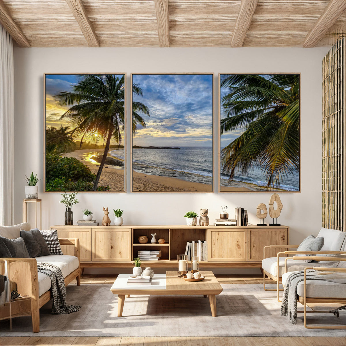 Mar Chiquita Beach Puerto Rico Canvas Wall Art, Manati Caribbean Coastal Photography Print, Tropical Ocean Sunset Decor