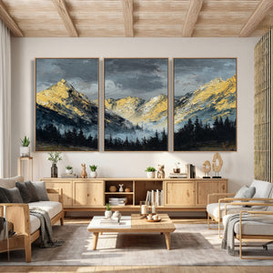 Abstract Mountain Wall Art Canvas Print Modern Landscape Painting Print