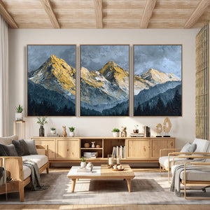 Abstract Mountain Wall Art Canvas Print Modern Landscape Painting Print