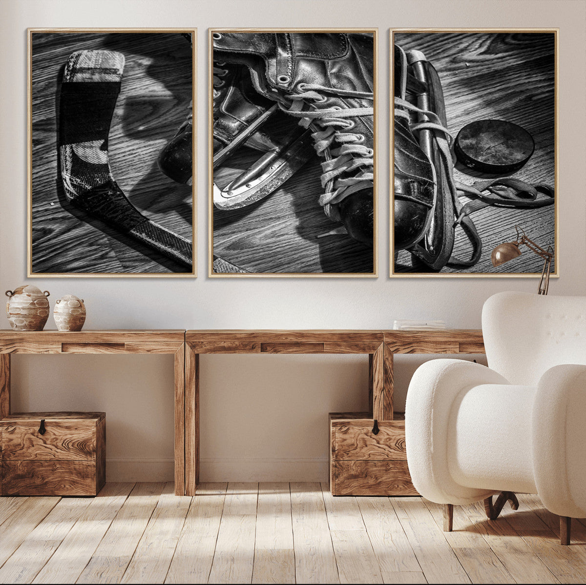 Old Pair of Mens Skates Wall Art Canvas, Men Skates Wall Art