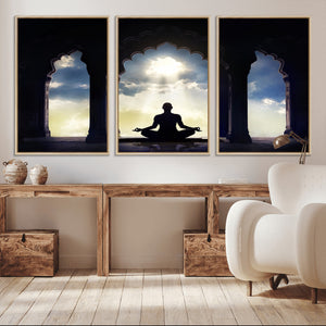 Women and Yoga Wall Art Canvas Print