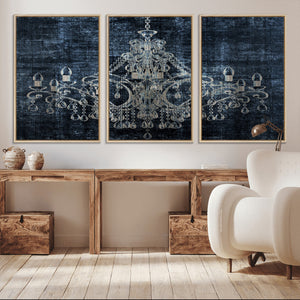 Dark Chandelier Wall Art Canvas Print