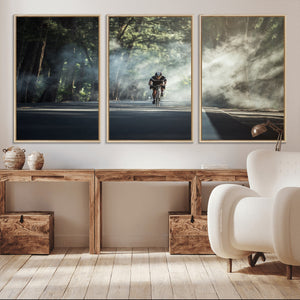 Cycling Road Bike in the Morning, Cycling Road Bike Canvas