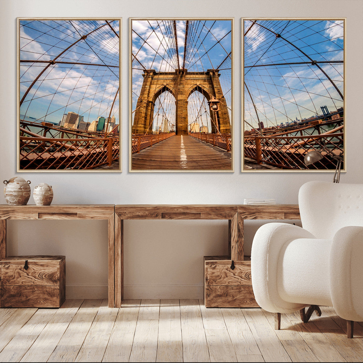 Brooklyn Bridge Manhattan Wall Art Canvas Print