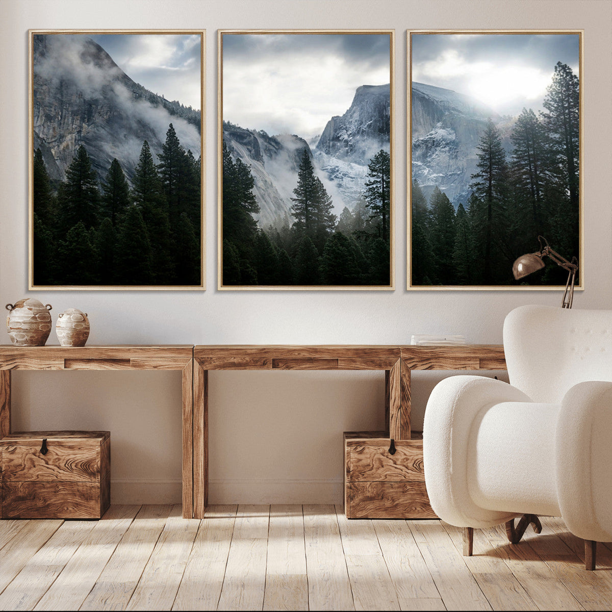 Yosemite National Park El Capitan Foggy Mountain Wall Art |