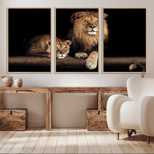 Lion Canvas Wall Art – Majestic Animal Print Artwork for