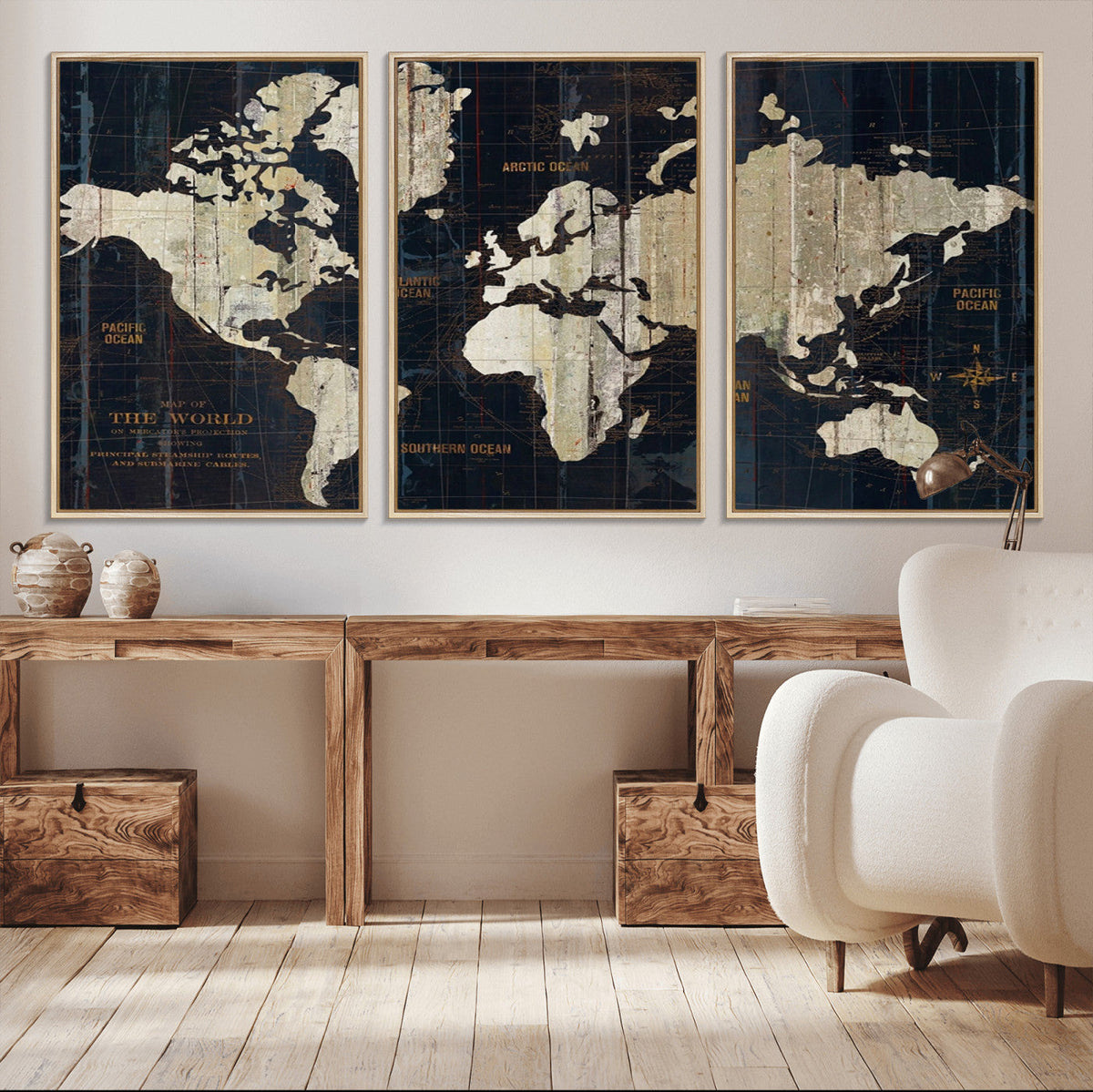 World Map Canvas Print – Detailed Map of the World Wall Art