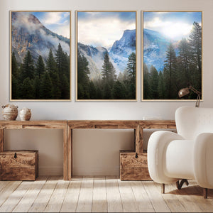 Half Dome Yosemite Calinia Wall Art Canvas Print El Capitan