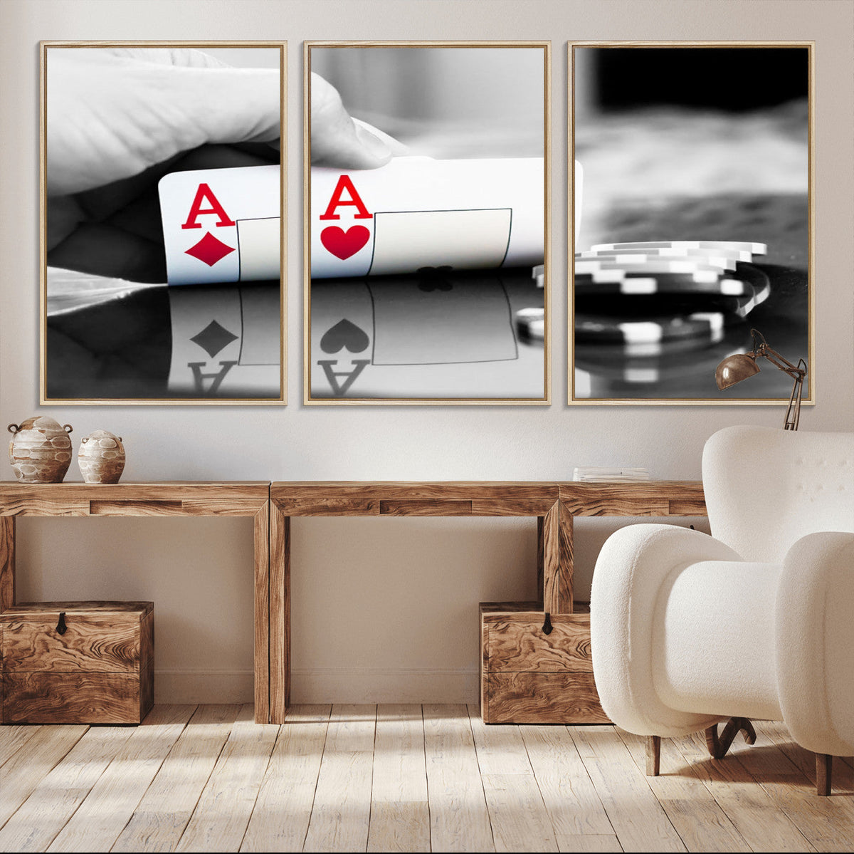 Aces Poker Art Poker Game Wall Art Canvas Print