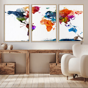 World Map Canvas Print – Detailed Map of the World Wall Art
