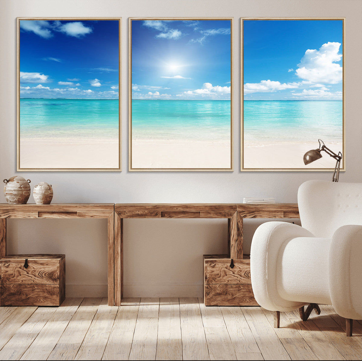Blue Ocean Wall Art Canvas Print - Tranquil Ocean Paradise
