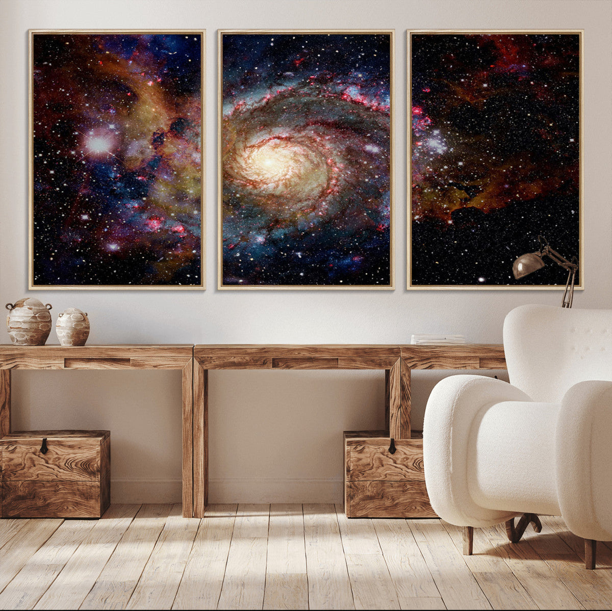 Nebula and Galaxies in Space Wall Art Canvas Print, Spiral