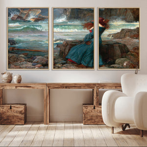 Miranda by the Shore Wall Art Canvas Print – Tempest Scene