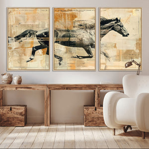 Chines Style Running Horse Western Wall Art | Farmhouse Wall
