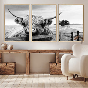 Scottish Highland Cow Wall Art | Rustic Farmhouse Décor |