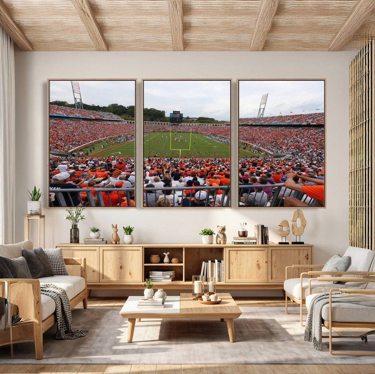 Virginia Cavaliers Football Team Print - Charlottesville Scott Stadium Print Wall Art Canvas