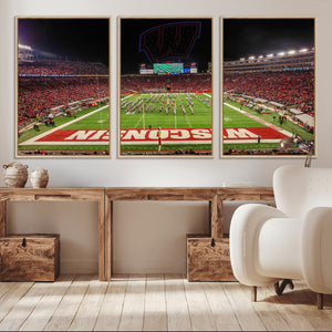Wisconsin Badgers Football Team Print Canvas- Madison Camp