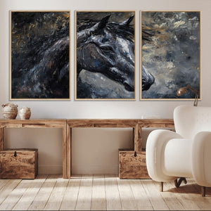 Large Abstract Horse Wall Art Canvas Print | Farmhouse Wall