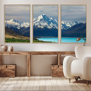 Mount Cook and Lake Pukaki Canvas Wall Art Print – Majestic