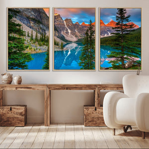 Canadian Rockies Moraine Lake Wall Art Canvas Print, Pine