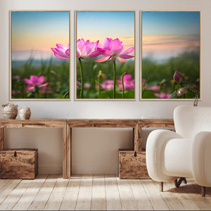 Pink Flower on the Mountain Canvas Print, Framed Pink Flower