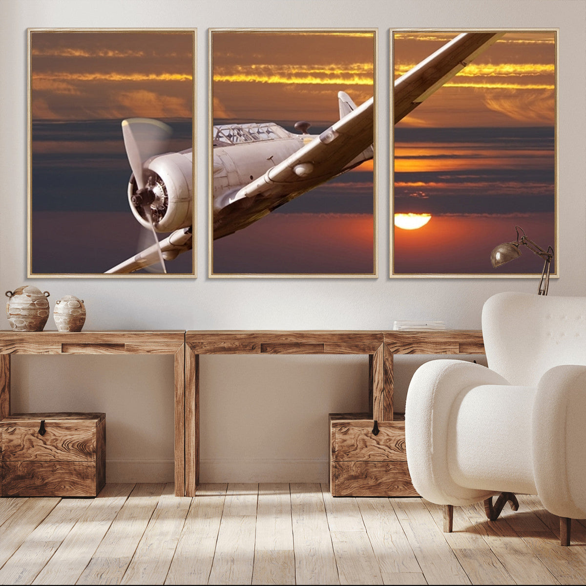 Old War Plane Wall Art Canvas Print