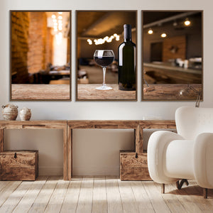 Wine and Bottle Wall Art Canvas Print