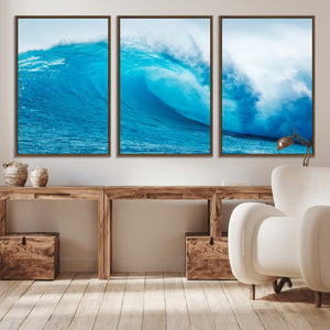 Big Ocean Surfing Wave Wall Art Canvas Print