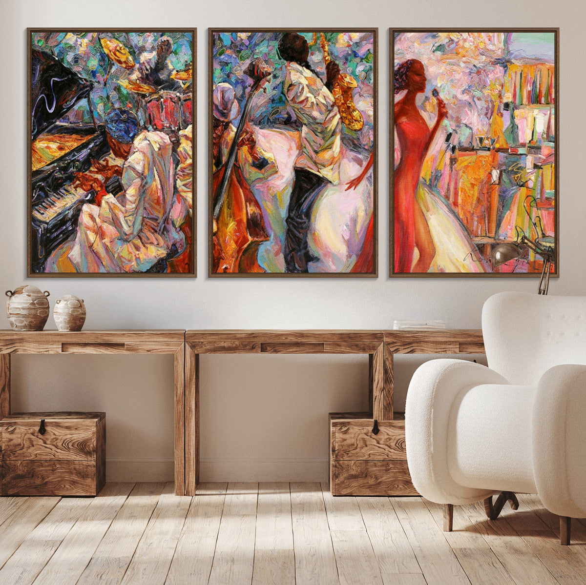 Abstract Afro American Jazz Canvas Wall Art | Music-Inspired