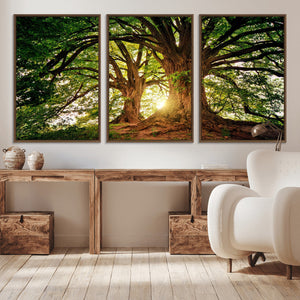 Majestic Ancient Tree Wall Art, NatureCanvas Print, Woodland