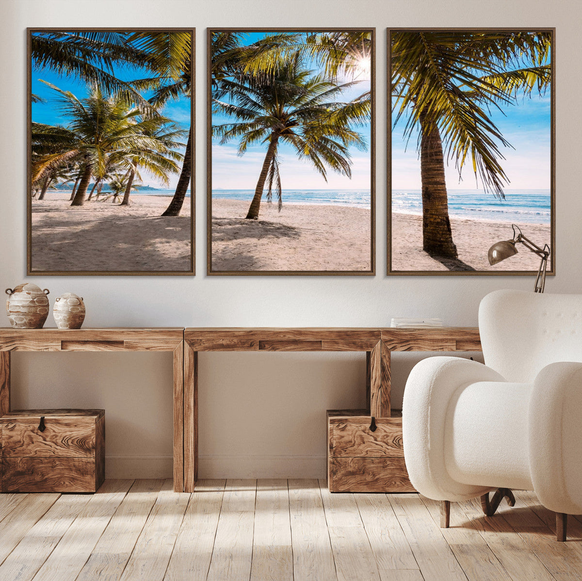 Palm Beach Tropical Island Wall Art Canvas Print