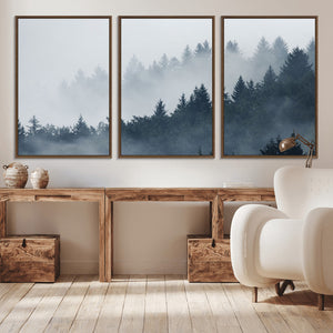 Foggy Pine Forest Wall Art Canvas Print